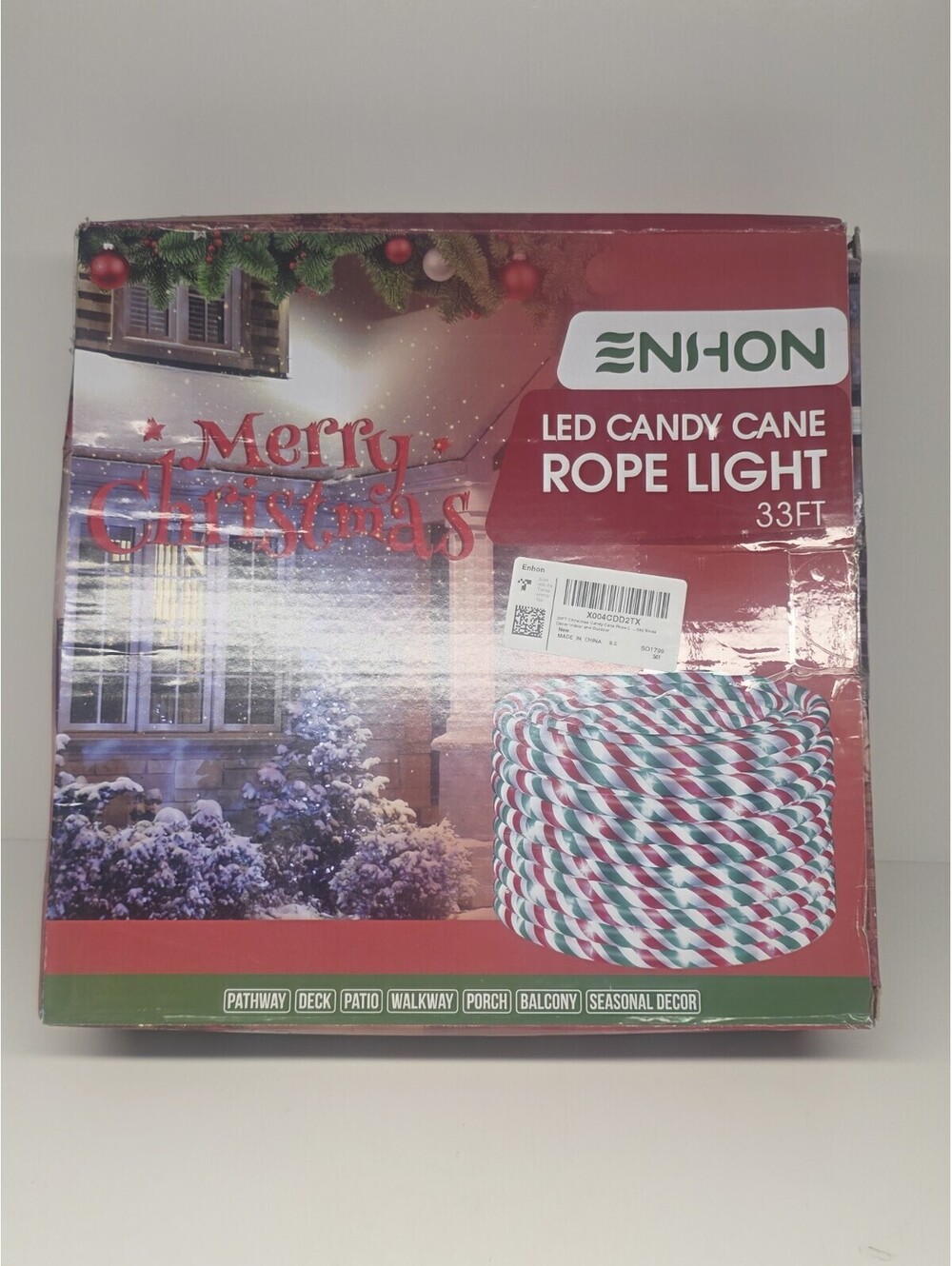 33FT Christmas Candy Cane Rope Lights, Waterproof 396 Leds Candy Cane Outdoor Ch